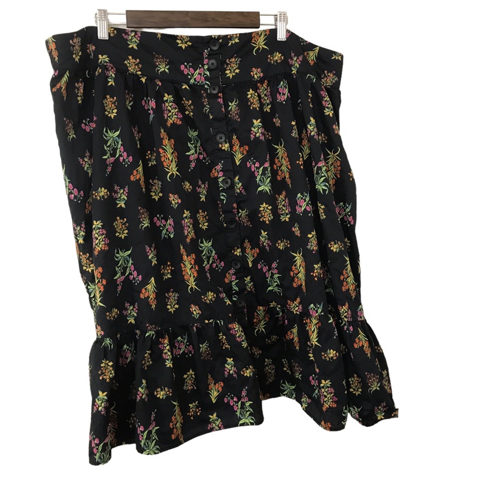 Floral Black Skirt